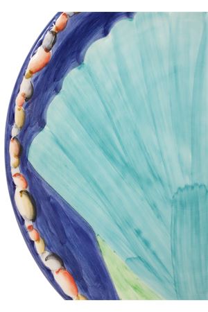 Flat plate with painted shell L'Oasi ceramiche | PIATTOPIANOVENTAGLIOBLU